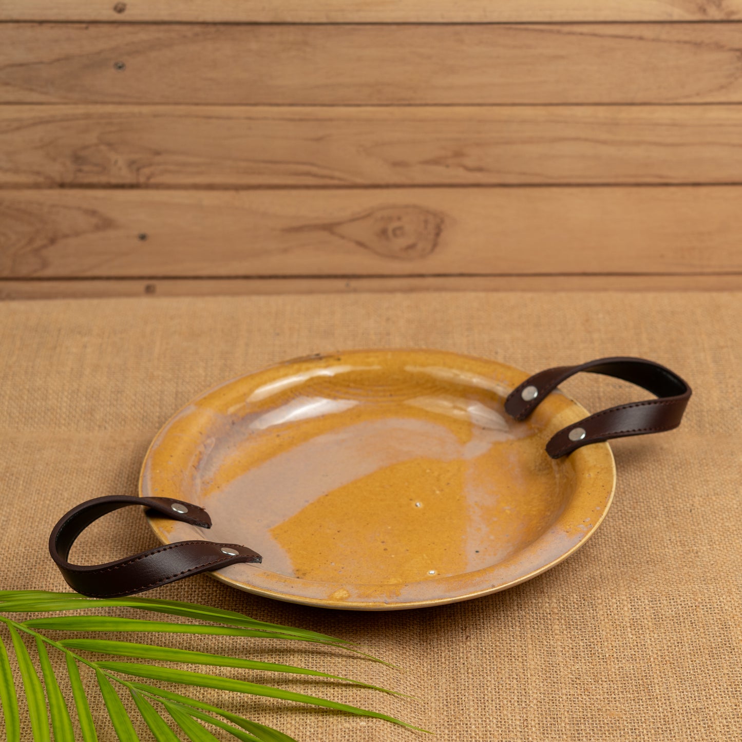 Blue Plate with Tan/Dark belt (LARGE)