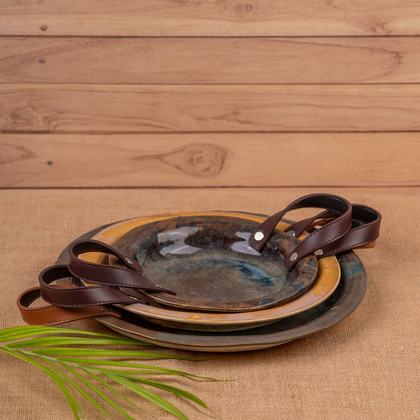 Chocolate Plate with Tan/Dark Belt (LARGE)