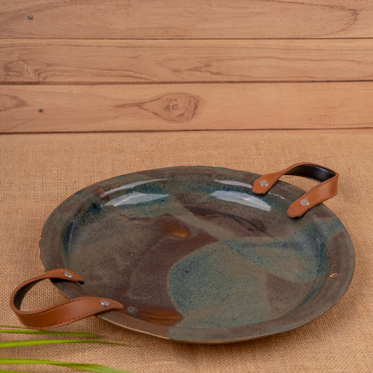 Blue Plate with Tan/Dark belt (LARGE)